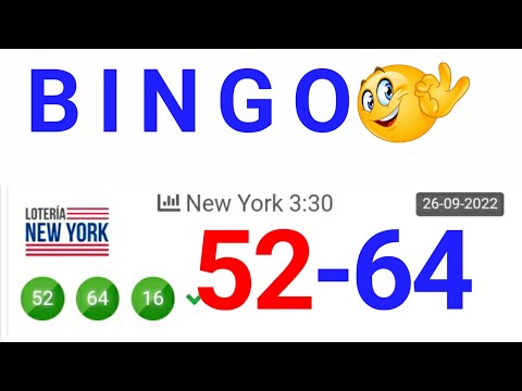 BINGO  52 - 64  PALÉ NEW YORK loteria INDICADA/Un PALÉ Y SÚPER de HOY 26 de SEPTIEMBRE/SORTEOS HOY