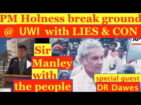 Pm Holness Break ground @ UWI Hospital with LIES & CONS. SIr Manley with the people