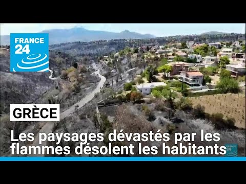 Incendies en Grèce : paysages dévastés et colère des rescapés • FRANCE 24