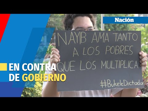 Personas en contra del Gobierno de Nayib Bukele protestaron en Plaza al Soldado salvadoreño