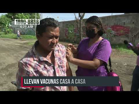 Brigadistas de la salud inmunizan contra el COVID-19 en Villa Libertad, Managua - Nicaragua