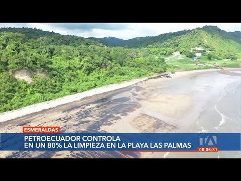 Petroecuador controla en un 80% la limpieza en la playa Las Palmas