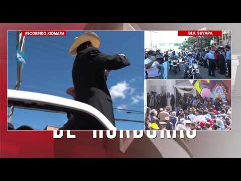 ¡Junto al Expresidente Zelaya! Xiomara Castro recorre el bulevar Suyapa rumbo al Estadio Nacional