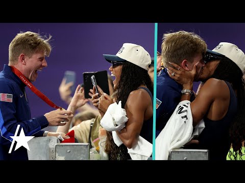 Hunter Woodhall & Wife Tara Davis-Woodhall HUG Over His Gold Medal Win At Paralympics