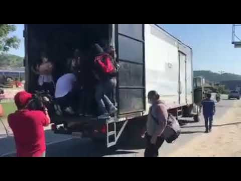 Primera caravana de migrantes  nicaragüenses y hondureños del 2022 sale a EEUU
