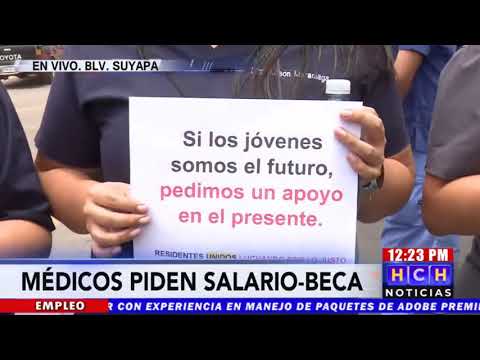 ¡No hay paso! Médicos Residentes protestan en bulevar Suyapa exigiendo pago de Salario Beca