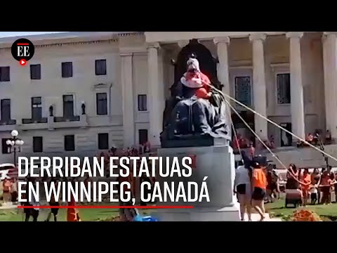 Derriban estatuas en Canadá tras escándalo de fosas de niños indígenas en internados - El Espectador