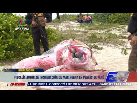 Fiscalía de La Ceiba, realizo este miércoles la incineración de marihuana en Playas de Perú.