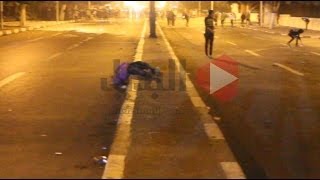 فيديو:لحظة قنص احد المتظاهرين بميدات التحرير في ذكرى محمد محمود