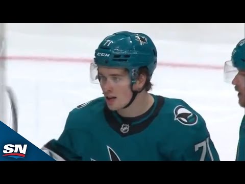 Sharks Macklin Celebrini Finds Space and Wires One-Timer Past Flames Dustin Wolf