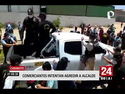 Chimbote: comerciantes ambulantes intentan agredir a alcalde