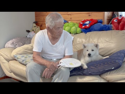 祖父母と愛犬の涼しい夏の過ごし方。最高に可愛く癒されました。 サムネイル
