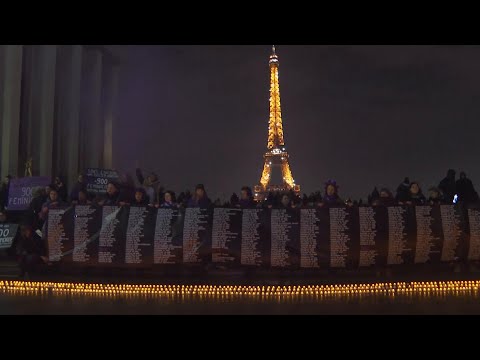 French protesters call on Macron to protect women's rights