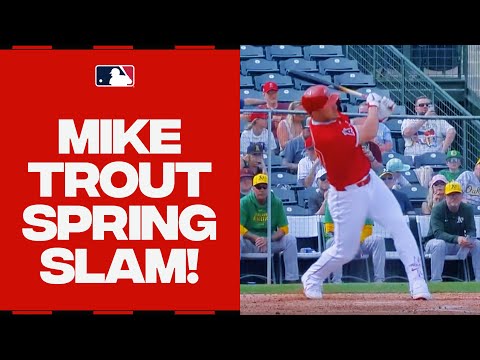 GRAND SLAM ALERT: Mike Trout goes deep for his FIRST HOME RUN of Spring Training