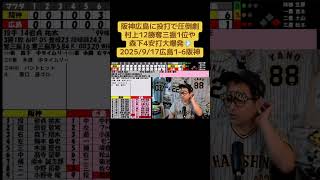 阪神広島に投打で圧倒劇村上12勝奪三振1位や森下4安打大爆発💨2025/9/17広島1-6阪神#阪神タイガース #プロ野球 #広島東洋カープ