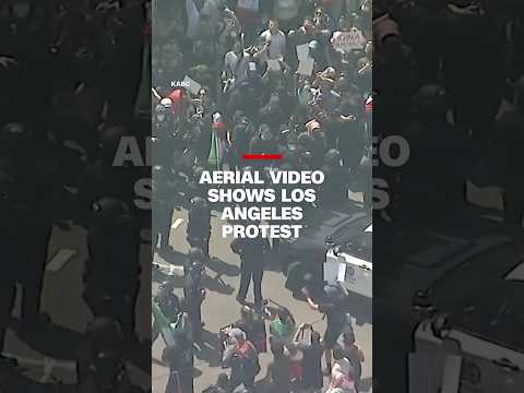 Aerial video shows Los Angeles protest