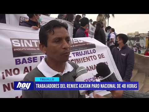Trabajadores del RENIEC acatan paro nacional de 48 horas