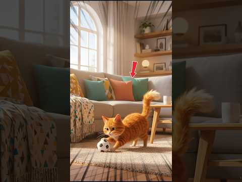 The Cat Who Tried to Play Ball 😱 #short #cartoon #cat #cats #catvideos #cartoonforkids #shortvideo