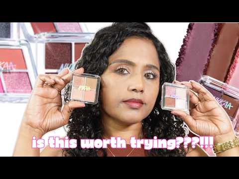 New Nykaa Stardust Multi-Texture Holographic Quad Eyeshadow Palette ✨❤️/ Swatches & Tutorial