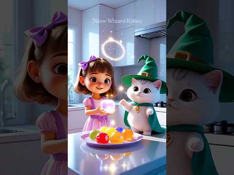 Magic Jelly Time The Wizard Kitten & The Sweet Girl’s Sparkling Treat! #shorts #cats #cutecat #cute
