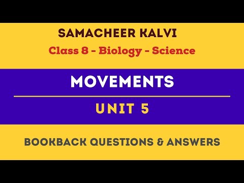 Movements Book Back Questions and Answers | Unit 5 | Class 8th | Biology | Science | Samacheer Kalvi