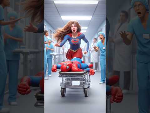 "Can Supergirl save Spiderman? Spiderman vs. Supergirl!" #shorts #spiderman