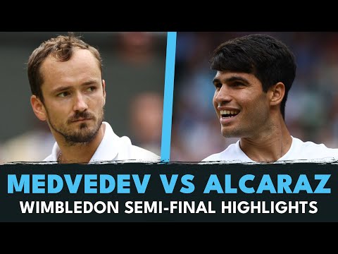 Daniil Medvedev vs Carlos Alcaraz | Wimbledon 2024 Semi-Final Highlights