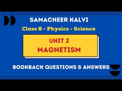 Magnetism Book Back Questions and Answers | Unit 2  | Class 8 | Physics | Science | Samacheer Kalvi