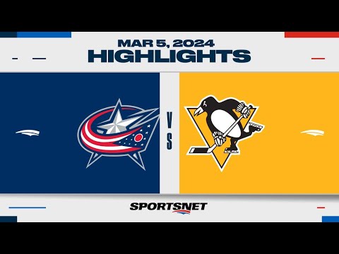 NHL Highlights | Blue Jackets vs. Penguins - March 5, 2024