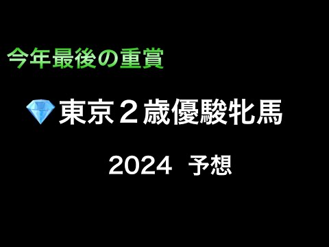 【競馬予想】　地方重賞　東京2歳優駿牝馬　2024  予想