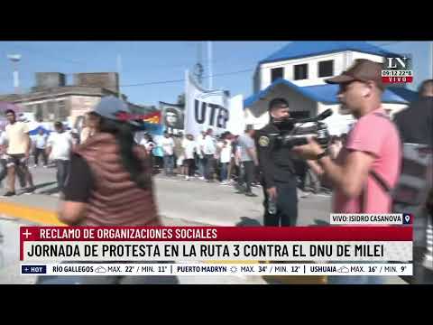 Jornada de protesta en la Ruta 3; reclaman contra el DNU de Milei y la ley ómnibus