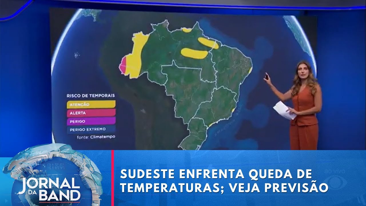 Previsão do tempo Sudeste enfrenta queda de temperaturas e chance de geada no Sul | Jornal da Band