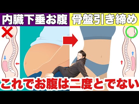 【体重12.5キロ痩せた】座って捻って深呼吸するだけ！内臓下垂が解消して痩せていく！