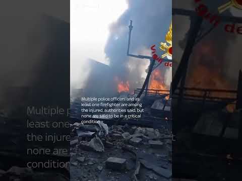 Rome petrol station explosion and fire