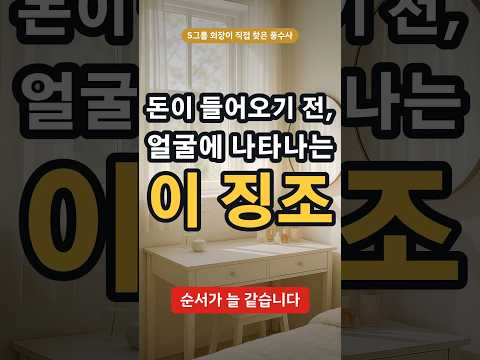 돈이 들어오기 전, 얼굴에 나타나는 이 징조 #기색 #재물운