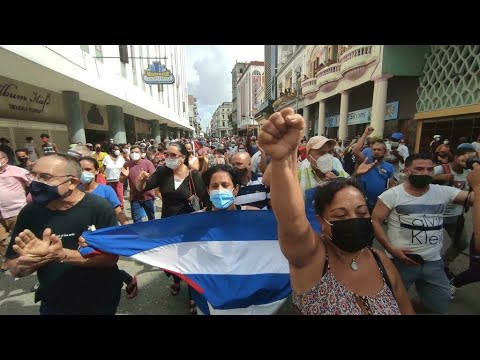 Manifestations à Cuba: Soutien au peuple et au gouvernement du président vénézuélien Nicol...