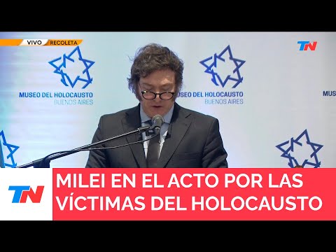Milei participó del acto en memoria a las víctimas del Holocausto