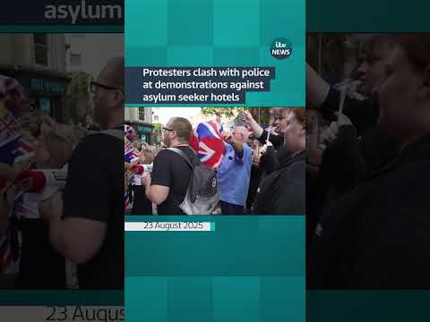 Protesters clash with police at demonstrations against asylum seeker hotels | ITV News