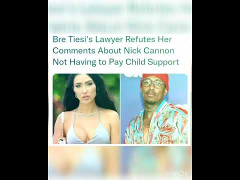 Bre Tiesi's Lawyer Refutes Her Comments About Nick Cannon Not Having to Pay Child Support