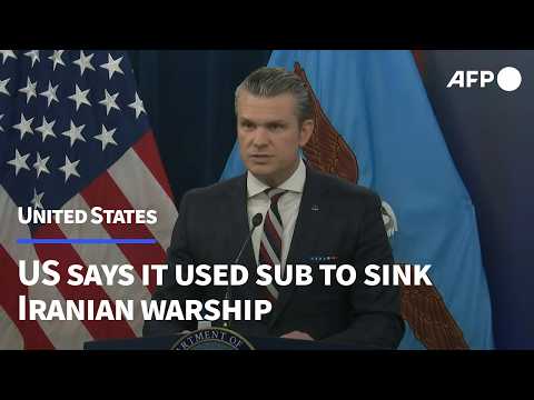 US submarine sank Iran warship in Indian Ocean: Pentagon chief | AFP