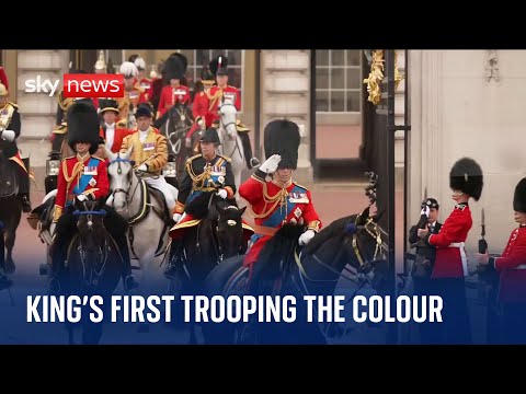 Trooping the Colour: King rides horseback for first official birthday celebrations
