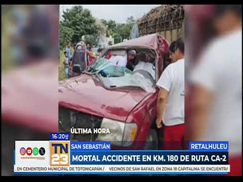 Mortal accidente de tránsito en ruta CA-2, San Sebastián, Retalhuleu