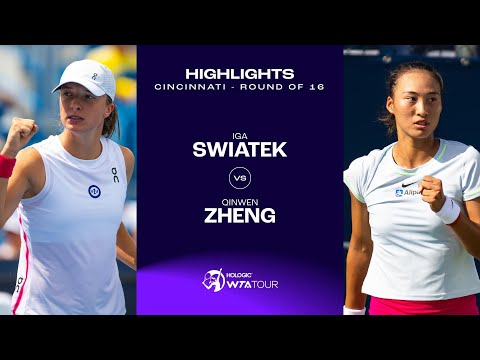 Iga Swiatek vs. Qinwen Zheng | 2023 Cincinnati Round of 16 | WTA Match Highlights