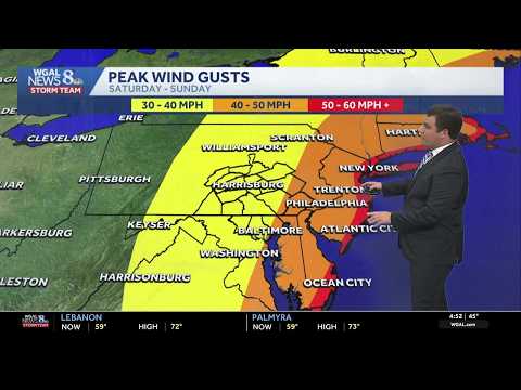 Mild, Breezy Friday; <strong>Tracking</strong> Weekend Nor'Easter In South Central Pennsylvania