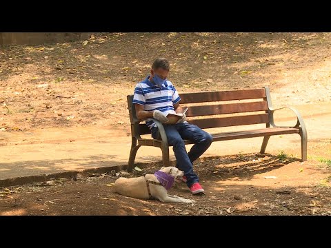Hombre en condición de refugiado vive en un parque, ningún albergue lo acepta con su mascota