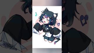猫耳チャイナのらくがきイラスト (タイムラプス) #shorts