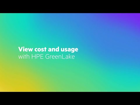 View cost and usage with HPE GreenLake