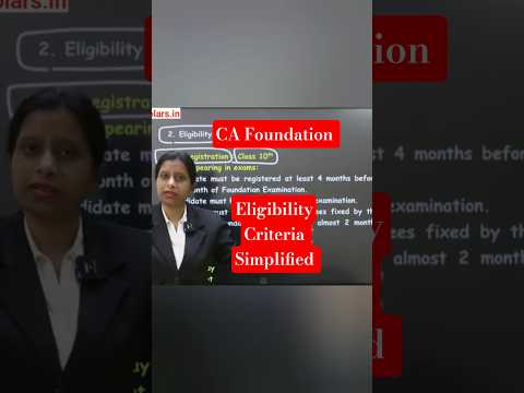 CA Foundation Eligibility Criteria 2026 | CA Course Eligibility | ICAI Rules Explained #shorts