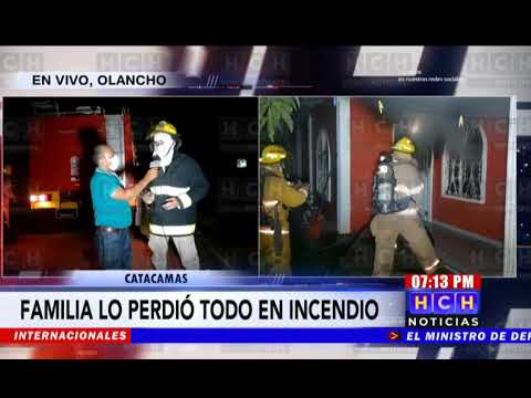Familia lo pierde todo tras voraz incendio en una cuartería en #Catacamas, Olancho