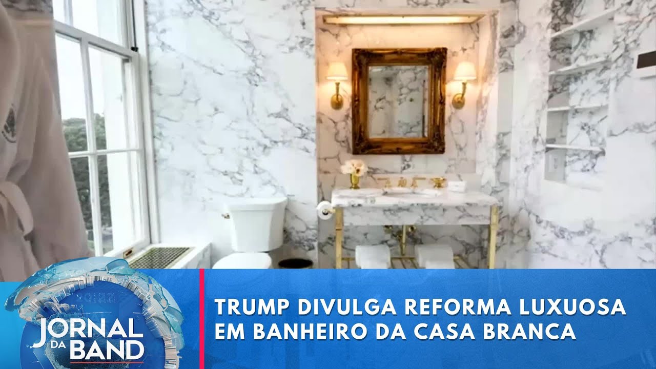 Trump divulga reforma luxuosa em banheiro da Casa Branca | Jornal da Band